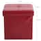 Simplify Faux Leather Folding Storage Ottoman Cube